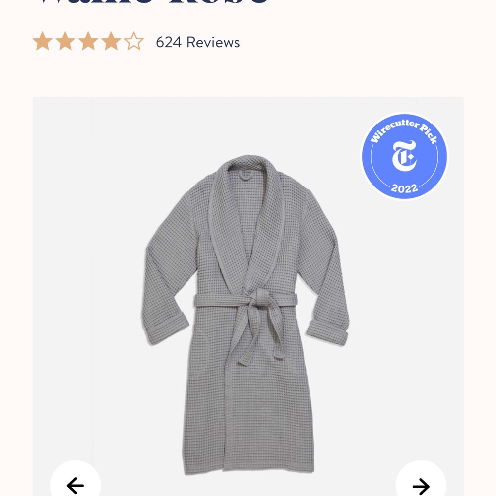 Medium Brooklinen waffle robe in color Smoke. Like new.